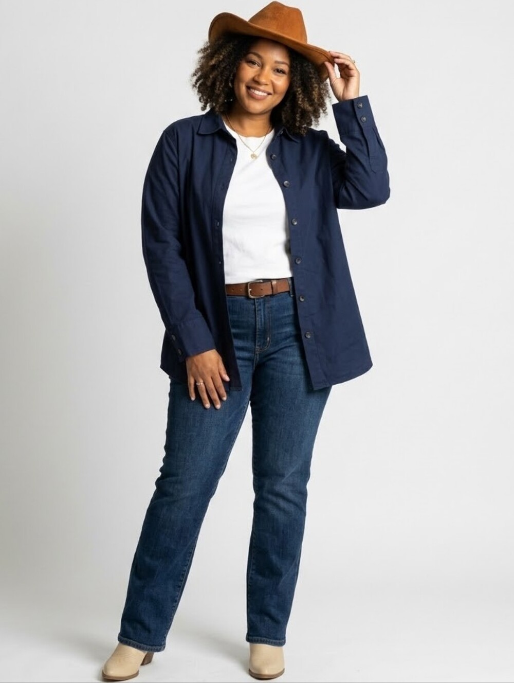 LuLaRoe XL 2X Abigail Oversized Navy Blue Shacket Flannel Shirt Jacket EUC - Picture 12 of 12
